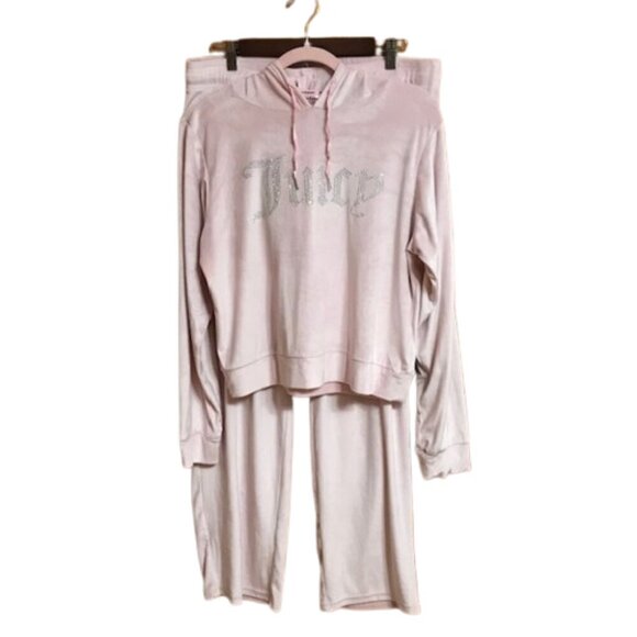 Juicy Couture Sleepwear Women's Pink Pajama Hoodie Velour Set size X-Large - Picture 5 of 14